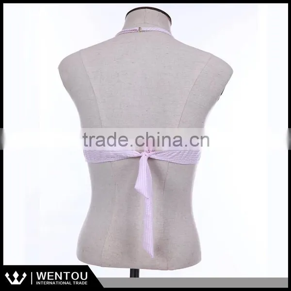 Wholesale Monogrammed Seersucker Bandeau Top With Ruffle photo-3