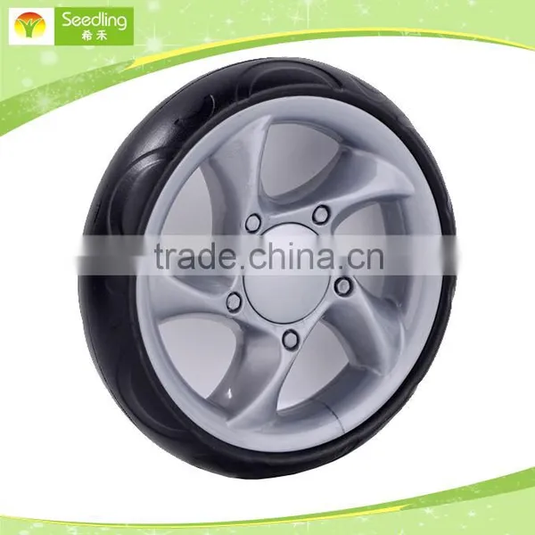 Garbage Bin Wheel Double 8 Inch Lawn Mower Garden Cart Plastic Wheel photo-3