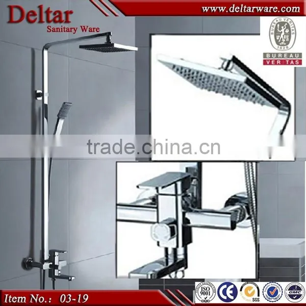 Brass Finish Cross Handle Bath Tub Faucet, Hot And Cold Water Copper Faucet Shower Mixer, Shower Mixer photo-6
