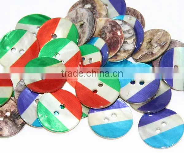 Fancy High Quality Flag Print Colorful Japanese Agoya Shell Button photo-2