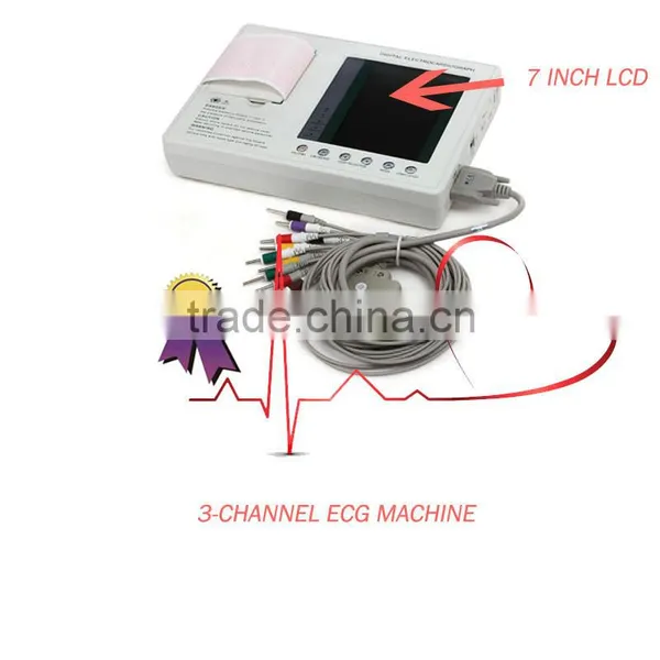 Factory Price!!CE Approved 7-Inch Three Channel Color Electrocardiograph Machine(EKG-903A3) photo-2