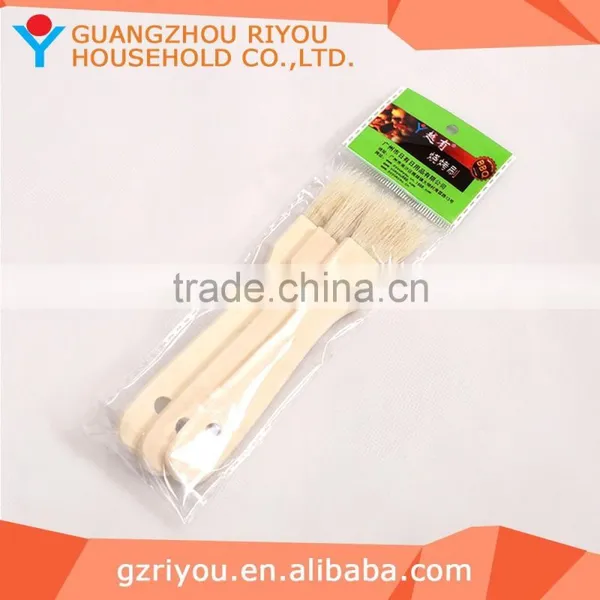 High Quality Round Bbq Grill Wooden Handle Brush photo-2