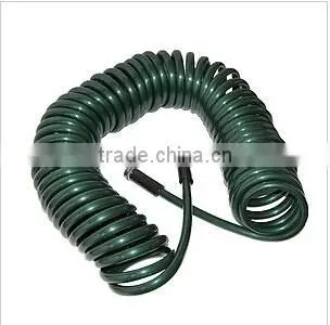 Moss Green Polyurethane Spiral Tube, PU Coil Hose With Brass Ends&Tail(6.5*10mm*6m),Pneumatic Fitting