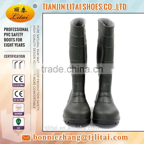 Black Pvc Safety Boots With Steel Toe Cap for Construction photo-2