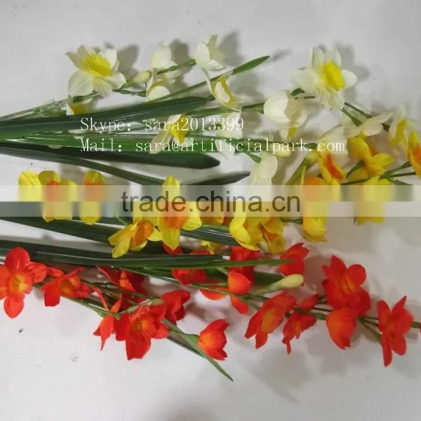 SJ110060913 Artificial Alstroemeria Flower/silk Daffodils Flores/decorative Narcissas Flower photo-2