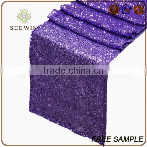 Exotic Fashionable Quilted Shinny Grossy Sequin Chervon Ruched Square Table Runner photo-3