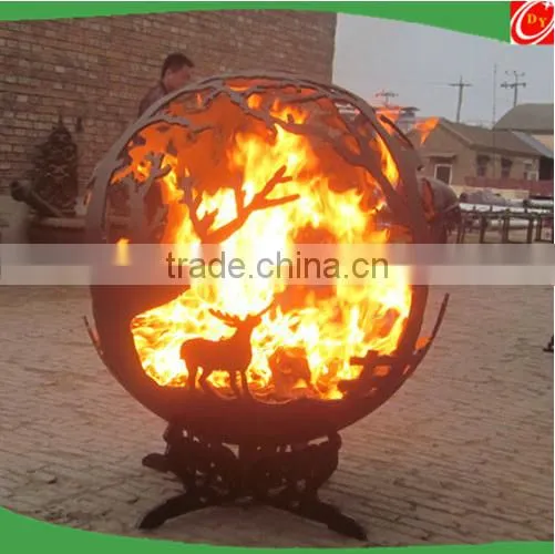 Art Sculpture Carbon Steel Fire Pits ,steel Sphere Fire Pits for Outdoor Decoration photo-2
