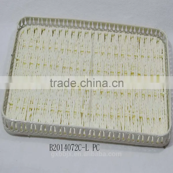 Handmade Paper Rope Woven Bread Tray photo-3