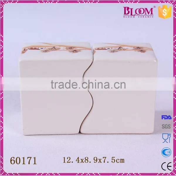 Personalized Ceramic Rectangle Salt and Pepper Shaker photo-3