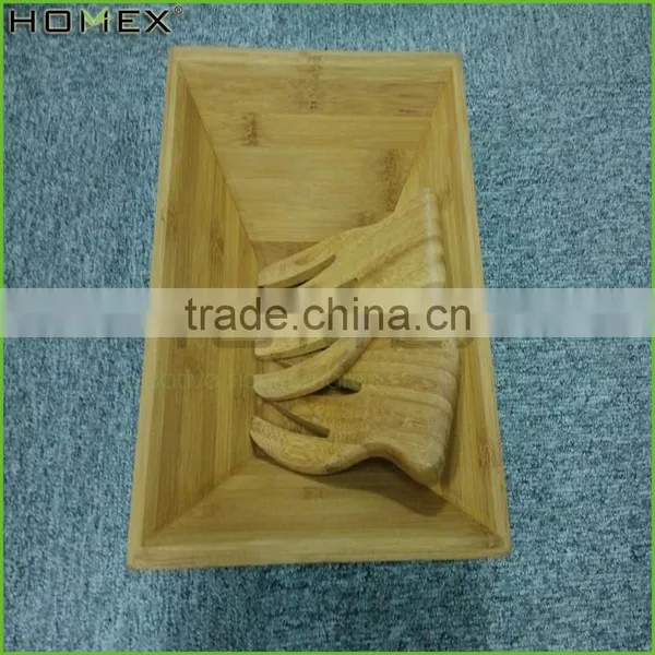 Natural Bamboo Product Bamboo Square Salad Bowl Fruit Bowl Made of Bamboo/Homex_Factory photo-2