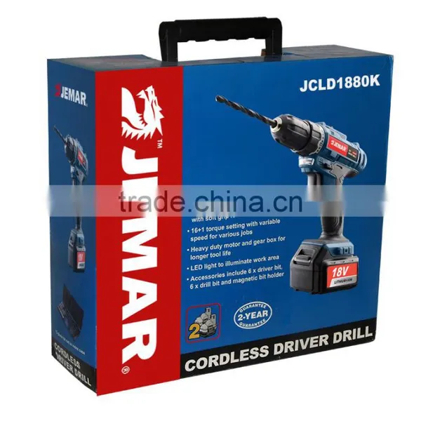 JCLD1880K 18V Li-ion Cordless Driver Drill Kit photo-2