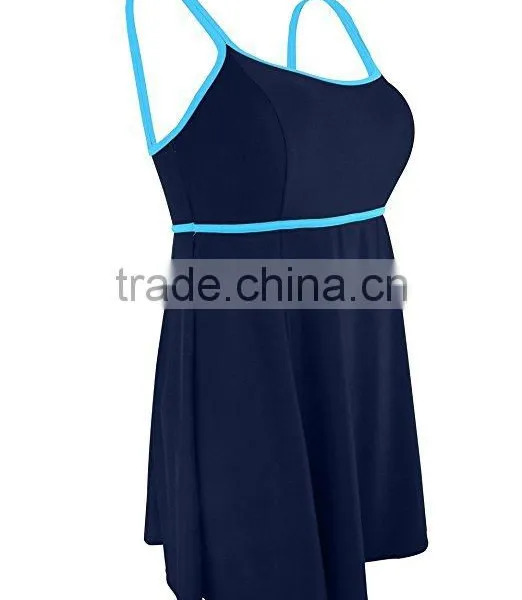 Backless Swimsuit Wholesale Women Ladies Bandeau Color Contrast Swimdress One Piece Bathing Suit High Waisted Swimsuit photo-3