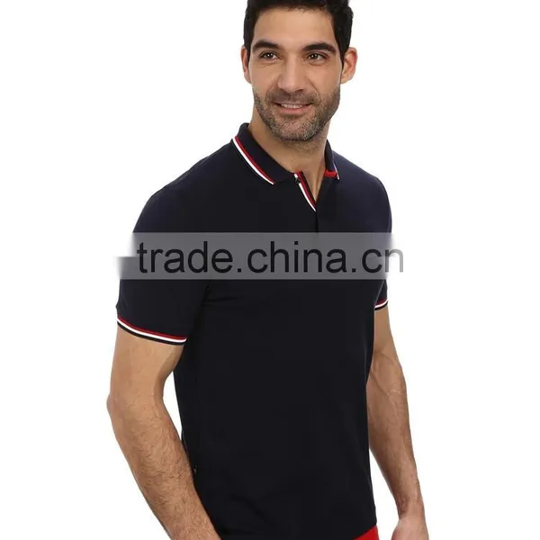 2015 Latest Custom 100 Polyester Short Sleeve Mens Fancy Pique 100 Polyester Polo Shirts photo-4