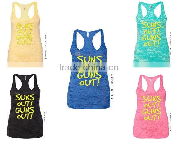 Multies Colors Ladies Burnout Racerback Tank Top Workout Tank Tops and Tees Stringer Gym Tank Top Wholesale