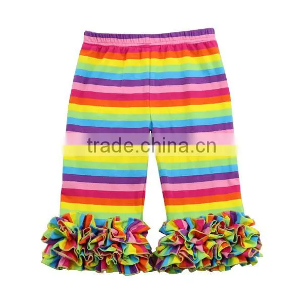 2017 Spring Fashion Valentine's Day Icing Pants Wholesale Cotton Triple Ruffle Baby Leggings Pants photo-3