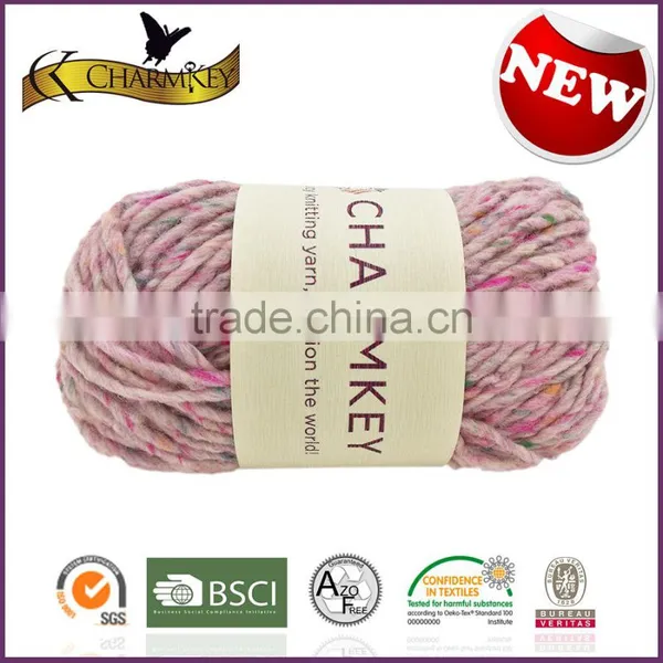 Charmkey New Fashion Hand Knitting Yarn Polyester Acrylic Blend Yarn Melange Dot Roving Yarn photo-2