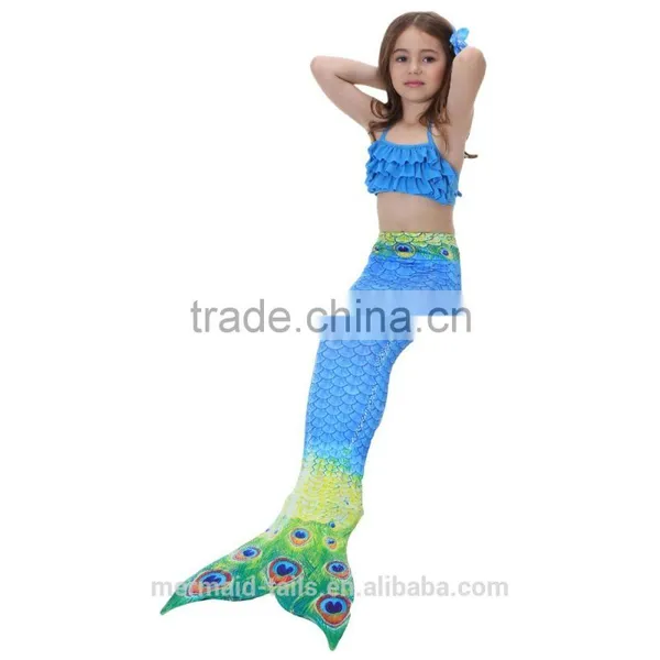 Swimmable Mermaid Tail Costume Swimsuit for Girls Kid Swimming With Bathing Bikini Set photo-2