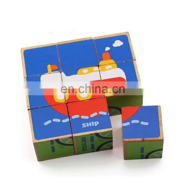 High Quality Montessori Wooden Baby Toy Animals Puzzle Cube Solid Wooden For Children Use photo-4