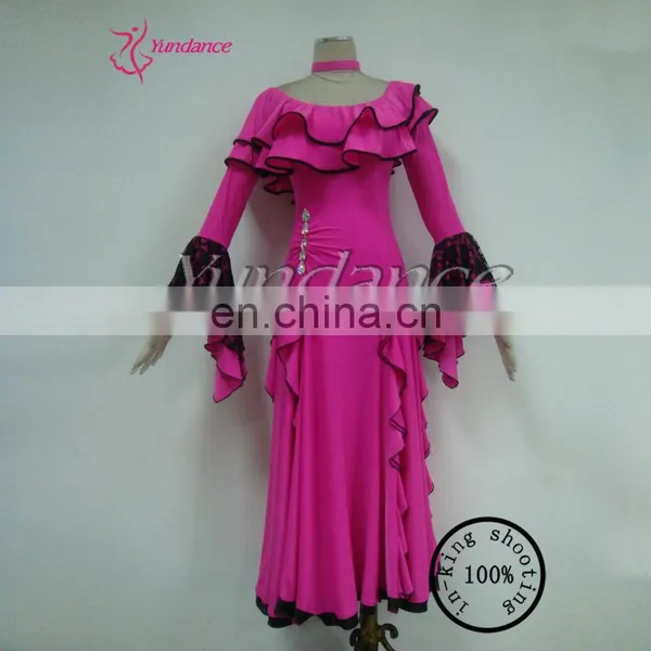 2015 Red Long Sleeve Modern Long Stripper Dance Stage Dance Dress M-01 photo-5