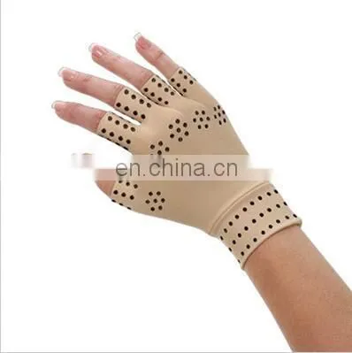 Magnetic Anti-Arthritis Therapy Magic Fingerless Palm Hand Massage Gloves photo-4