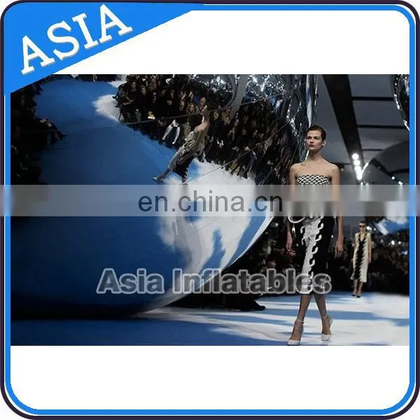 Party Mirror Ball For Fashion Show, Silver Inflatable PVC Mirror Balloon photo-2