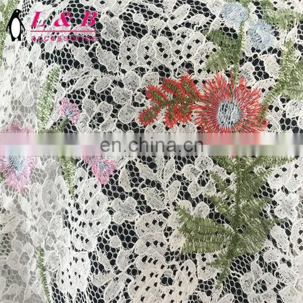 Polyester Embroidery Knit Tull Mesh Fabric photo-3