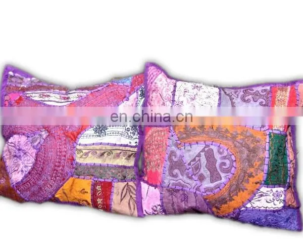 Sequins Patches Cushion Cover, Khambria Cushion Cover, Cotton Cushion Cover photo-4