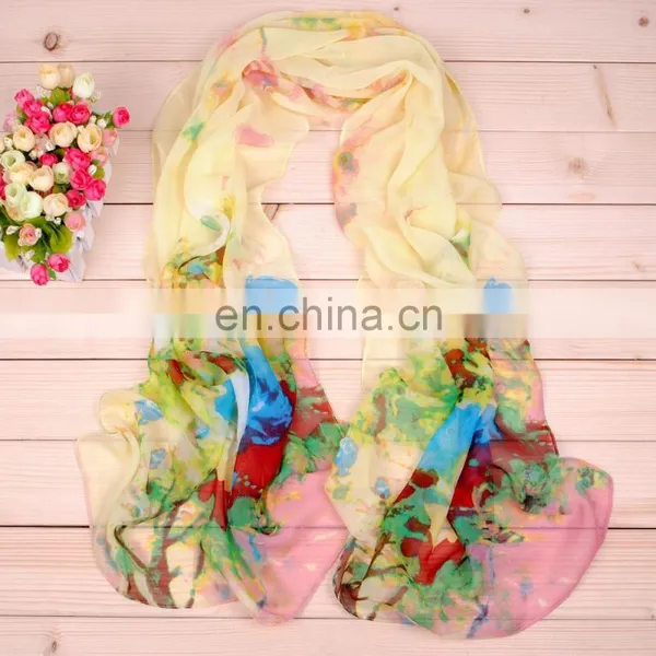 Wholesale China Mixed Color Silk Scarf Chiffon Georgette Scarves photo-2
