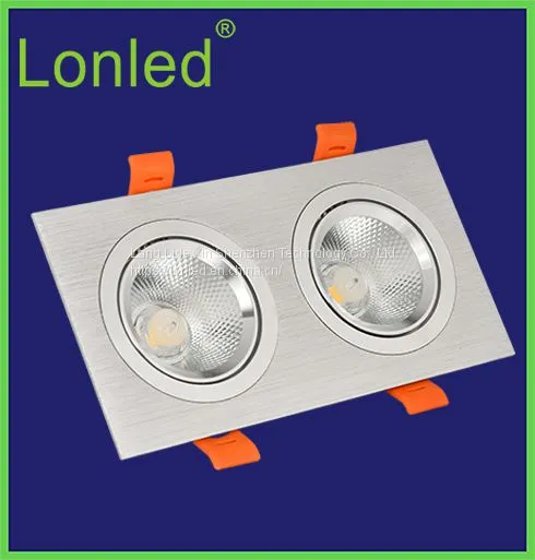 Recessed Square LED Spotlight Aluminum Case 2*5W Black High Power