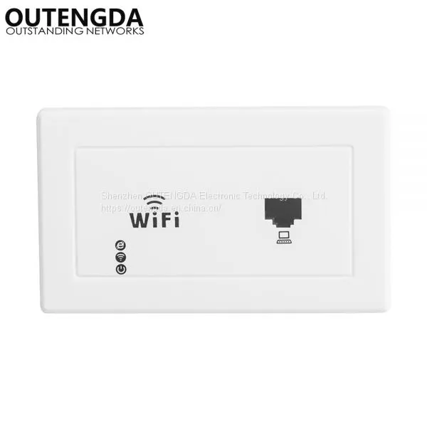 300Mbps 118 Type Wall Mount Wireless AP Access Point Socket WiFi Repeater Extender Router for Hotel Domitory Office Room photo-2