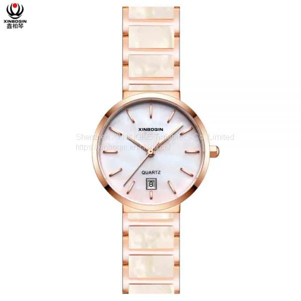 XINBOQIN Factory Original Brand Luxury Custom LOGO Latest Model Quartz Waterproof Acetate Women's Watch photo-2