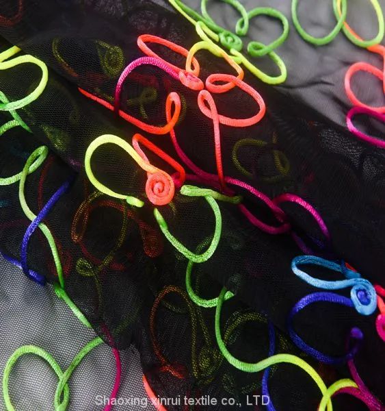 Heavy Net Green Embroidery Fabric Design