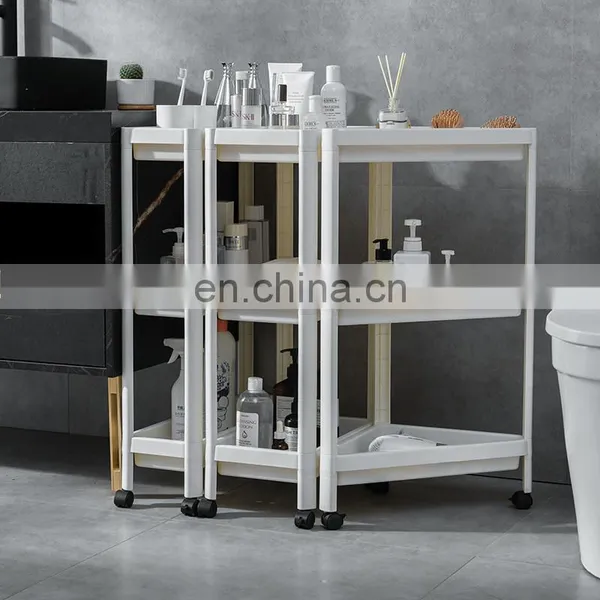 3-tier Kitchen Bathroom Rolling Cart Trolley Hand Food Carts Truck Trolley Storage Organizer Wheel Plastic Utility Craft Cart photo-3