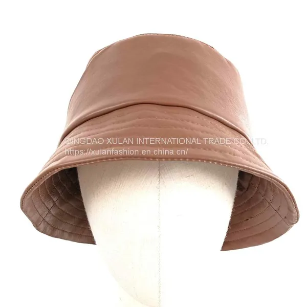 Women's Genuine Sheepskin Leather Bucket Hat