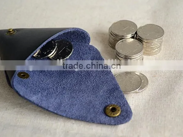 Guangzhou Wholesale Mini Convenient and Practical Genuine Leather Coin Holder Purse With Snap Button photo-5