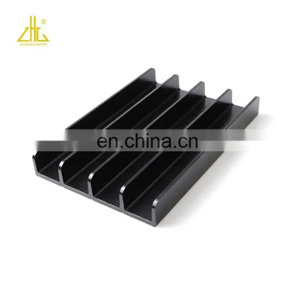Black Powder Coating Aluminum Extruded Parts Custom For Industry ZHONGLIAN photo-4