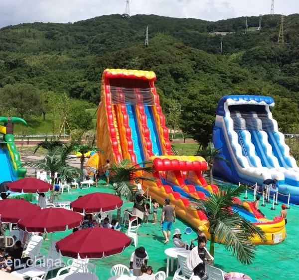 Inflatable Water Game With Water Slide Sea Park Commercial Park