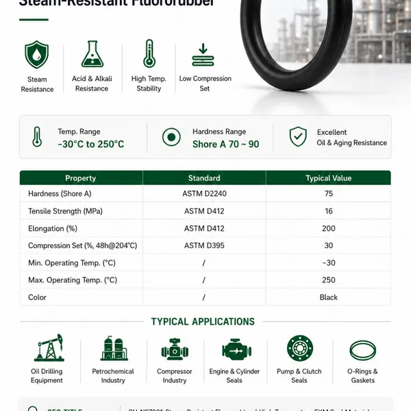 CH-NS7001 Steam-Resistant Fluororubber | High-Performance Sealing Material