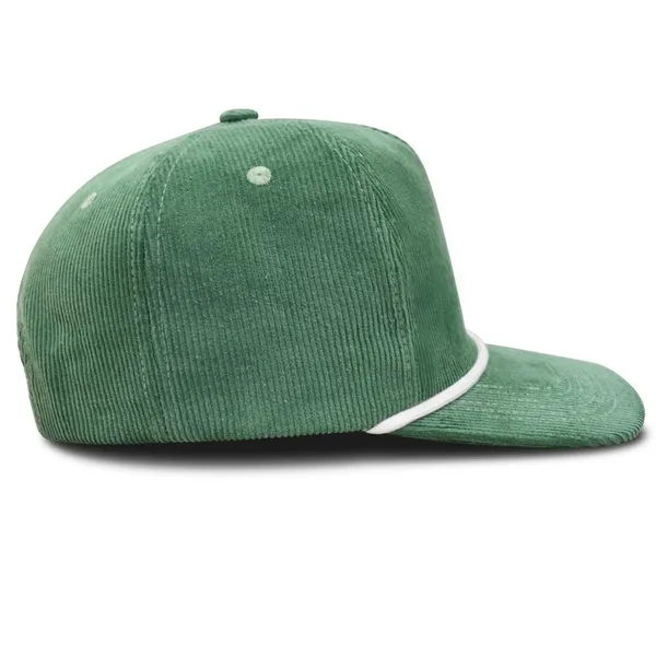 Corduroy 5 Panel Flat Brim Snapback Cap Unisex Streetwear Hat With Rope Decor Custom Embroidery Adjustable photo-4