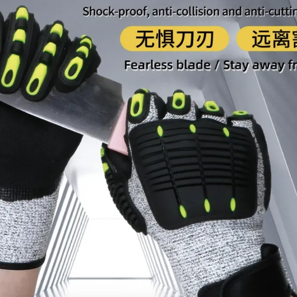 Grade 5 Anti Cutting, Shock Proof, Glass Fiber Free, no Steel Wire and Anti Collision Gloves