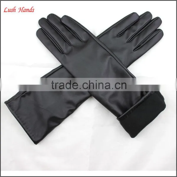 Long Women Dresses Imitation Leather Fabric Wholesale Factory Gloves photo-5