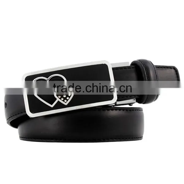 Fashion Women's Automatic Buckle Love Diamond Lady Leather Belt photo-4