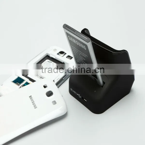I9300 Cradle Dual Sync Charger Docking Station For Galaxy S3 SIII With 2nd Battery Slot With AC Charger and USB Cable