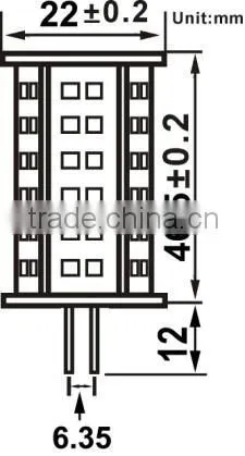 40W Replacement 3528 SMD Back Pin 12V LED GY6.35 photo-2