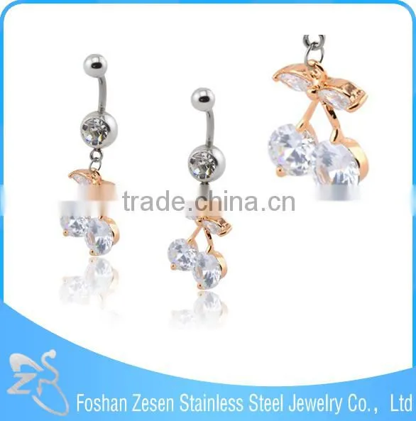 Navel Jewelry Piercing Dangling Pink Crystal Fake Belly Button Ring photo-4