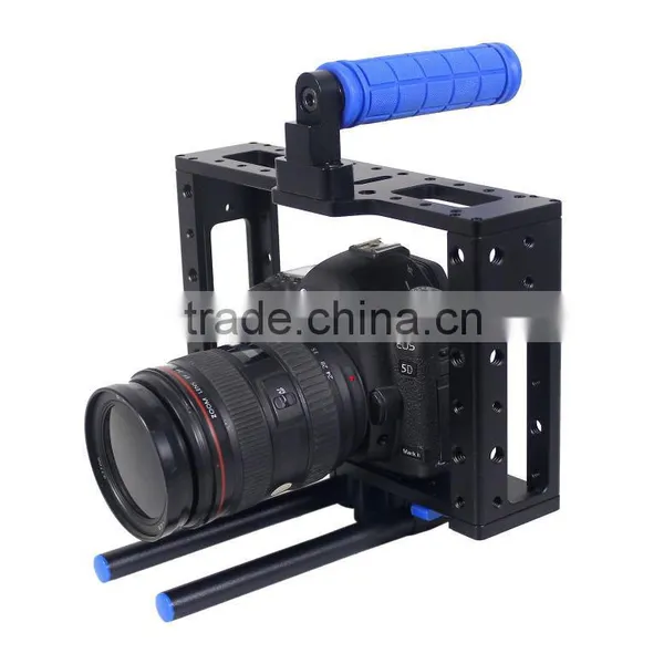 DSLR Camera Cage C2 With Top Handle for 5d3 5D2 7d With 15mm Rod Block Rig photo-3