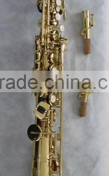 Curved Bell Soprano Saxophone, Gold Lacquer With Case. photo-4
