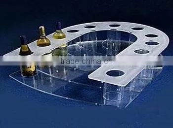 GH-RZ245 Simple 6 Bottle Clear Acrylic Wine Display Storage Rack Excellent Condition photo-2