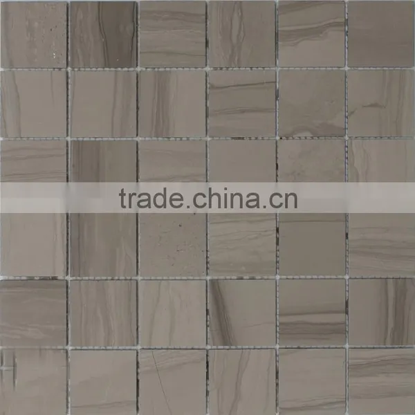 Hight Quality Honed Timber White Marble Square Mosaic Tiles photo-5