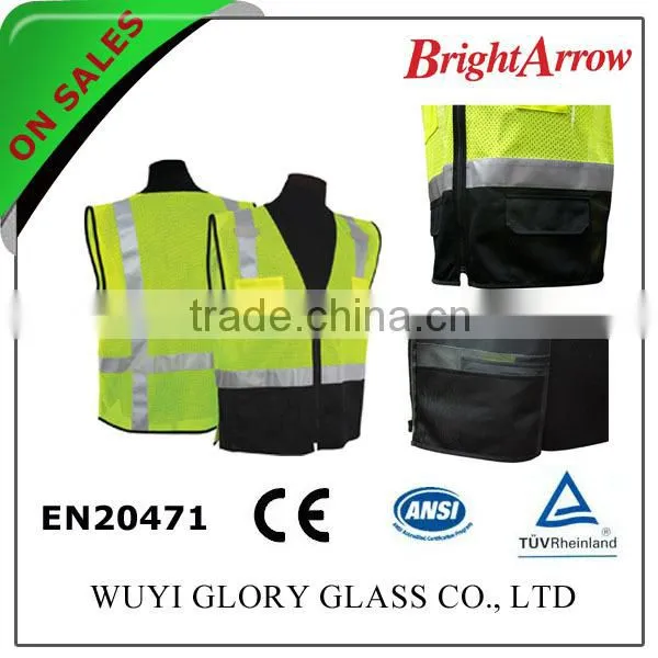 100% Polyester EN 20471 Safety Reflective Girl's Safety Warning Vest for Usa From China